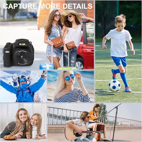 Image of Mini Keychain Camera, 4K FHD Retro Digital Camera, Retro Snap Mini Digital Camera with Flash,Filters,Lanyard, Portable Video Recorder for Photo Video Travel Recording