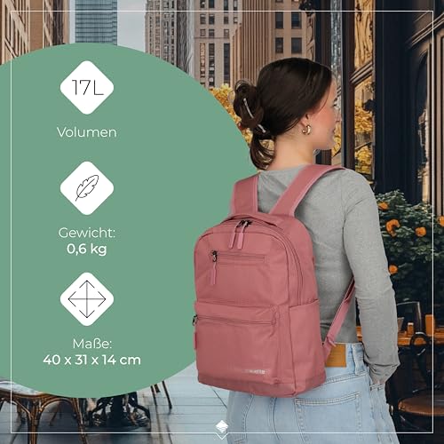 Travelite Handgepäck Rucksack mit gepoltertem Laptopfach, Laptop Rucksack 13 Zoll, KICK OFF, Tagesrucksack für Urlaub und Sport, 40 cm, 17 Liter