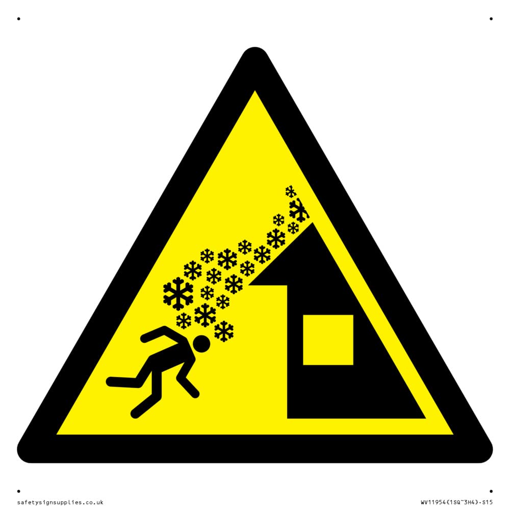 W040 Warning: Roof avalanche Sign - 150x150mm - S15