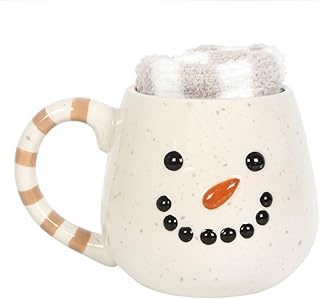 Something Different Wholesale Snowman Ceramic Mug and Socks Set - Festive Christmas Mug with Cozy Socks - Ideal for Hot Drinks