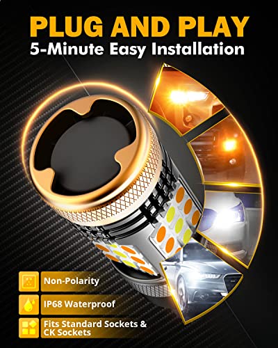 Auxbeam 2023 B1 Series Red Bulbs 1157+2023 B21 Series Switchback Bulbs 7443 #TOP7