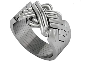Interlocking Puzzle Ring for Men and Women