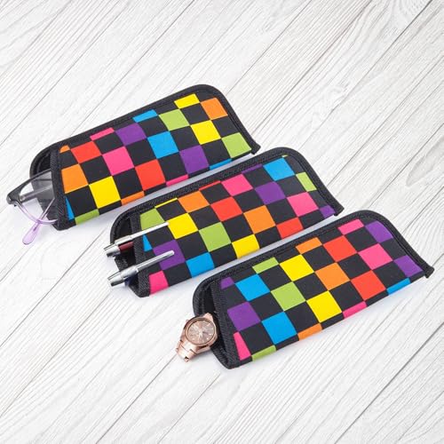 Image of TRIUMPH VISION Reading Glasses Pouch Eyeglass Sleeve Soft Case Slim 3 Pack | Alternative to Bulky Case Lightweight,Neoprene Lined Padded Protect Optical lens Slip in, Cute Pattern Portable for Daily Use