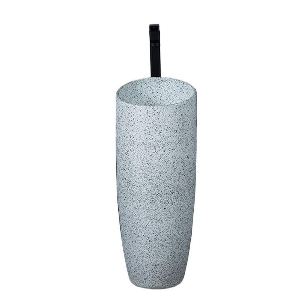 LAPADULA Artistic Pedestal Basin Bathroom Integrated Floor Sink Balcony Ceramic Wash Bathroom Sink Freestanding