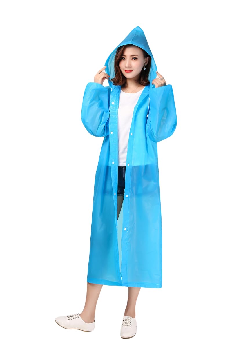 FIRMED STRING RAINCOAT FOR WOMEN-PVC Material TRANSPARENT WATERPROOF REUSEABLE RAINWEAR WITH FUNCTIONAL POCKETS, ADJUSTABLE HOOD AND CARRYING POUCH-image-25