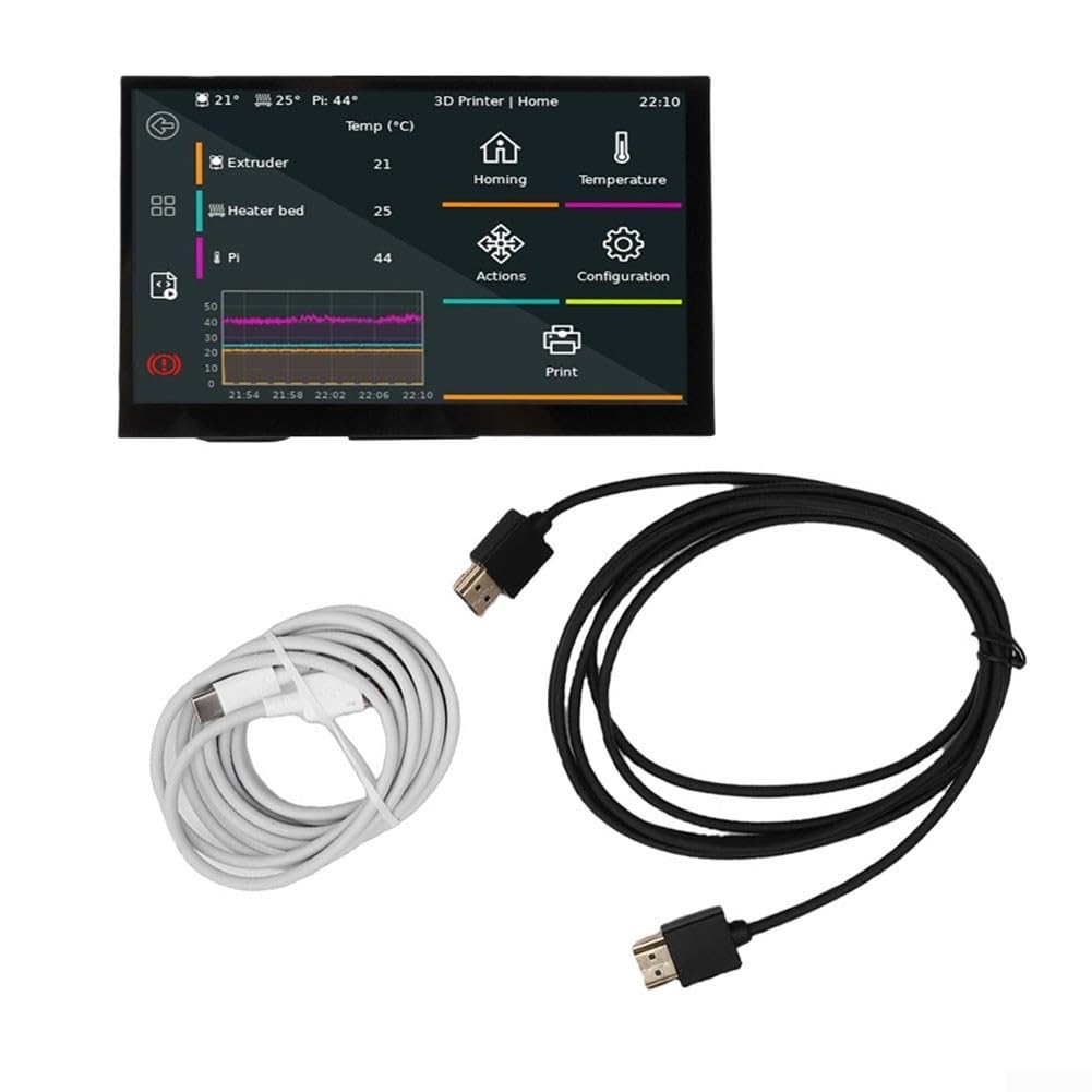 12,7 cm (5 Zoll) Touchscreen-Display für 3D-Drucker für Voron für Klipper Unterstützung 800 x 480 Auflösung für Raspberry Pi kompatibles Bedienfeld, schwarz, 121 x 76 mm