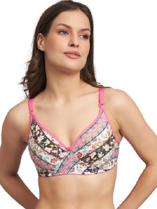 Image of Women's Cotton Floral Printed Lightly Padded Full Coverage Non-Wired T-Shirt Bra