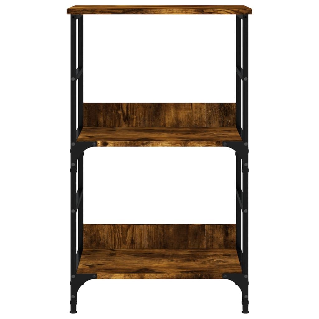 vidaXL Bücherregal, Bücherschrank mit 2 Fächern, Regal mit verstellbaren Beinen, Standregal Aktenregal für Wohnzimmer Büro, Räuchereiche Holzwerkstoff