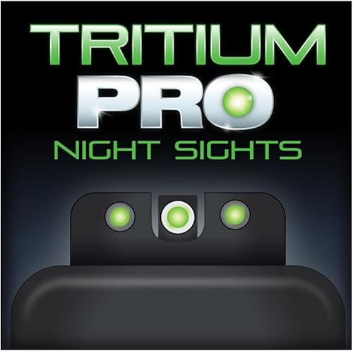 Miniatura 2 de TRUGLO Tritium Pro - Mira nocturna con luz diurna Puntos blancos Noche Puntos de tritio y bloqueo de enfoque blanco Anillo frontal Durable Compacto