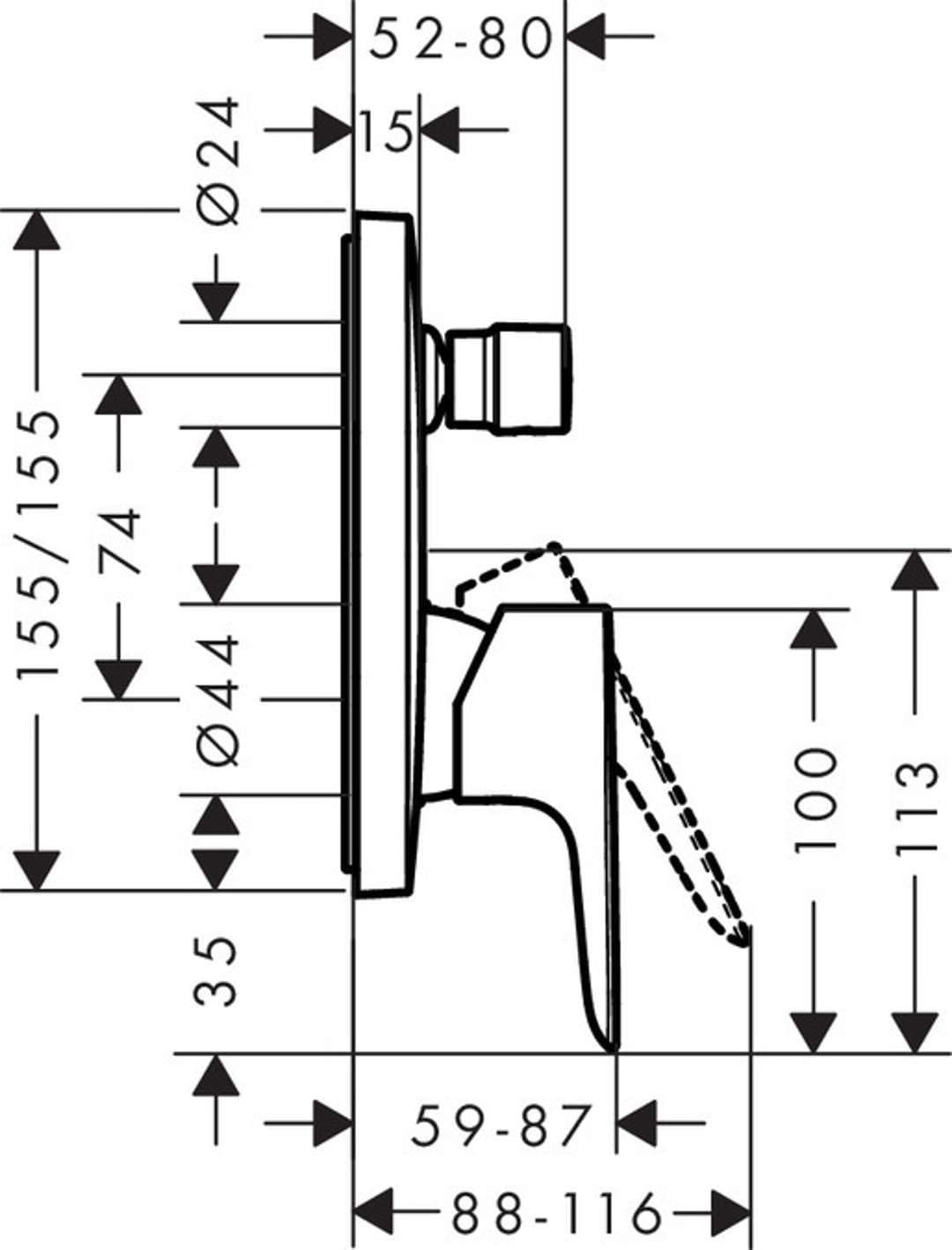 hansgrohe Talis E Miscelatore monocomando vasca ad incasso, cromo, 71745000