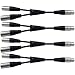 GLS Audio 6 Inch Patch Y Cable Cords - XLR Female To Dual XLR Male Cables - 6" Pro Series Y-Cable Cord Splitter - 4 PACK
