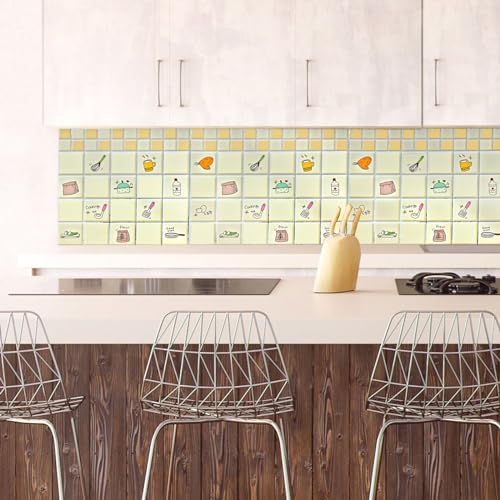 Image of SARVATRAY Self-Adhesive Wallpaper, Kitchen Stickers Oil Proof Heat Resistant, Wall Stickers for Kitchen, Wallpaper for Wall, Vinyl Sheet, Kitchen Wall 2 x 6.5 SQ FT (2 M Kitchen Style Orange WS)