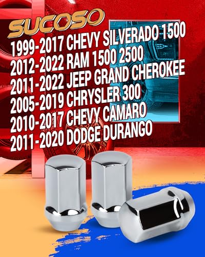 Image of M14x1.5 OEM Lug Nuts Replacement for 1999-2026 Chevy Silverado 1500 | 24Pcs 14x1.5 Chrome Lug Nuts One-Piece Cone Seat For 2012-2026 Ram 1500, 2011-2026 Jeep Grand Cherokee, GM 9596070 611-236