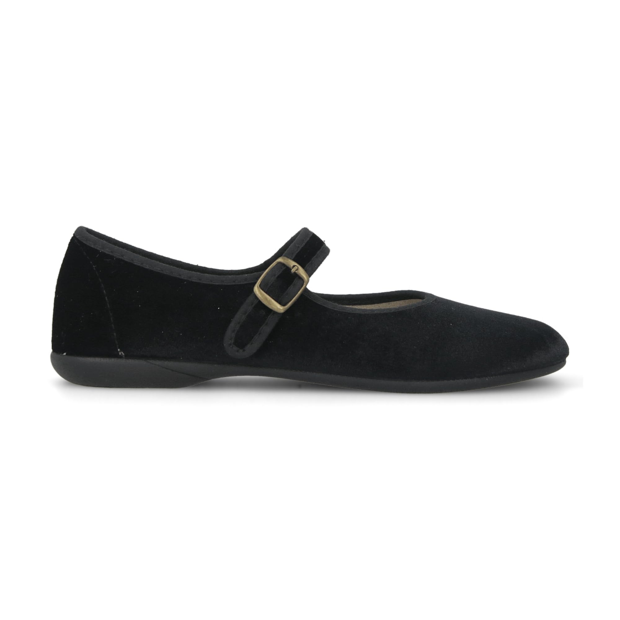 Merceditas Mujer de Terciopelo. Bailarinas Planas Sandalias Casual Mary Jane Cómodas. Hechas en ESPAÑA. Cierre Hebilla. Color Negro y Burdeos