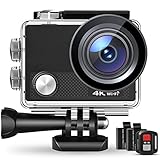 Action Camera 4K 30FPS Ultra HD Video 40M WiFi Underwater Camera EIS Anti-Shake Sports Cameras with Remote Control IP68 Waterproof Case Two Batteries 170 Degree Wide Angle and Accessories Kit CT9000