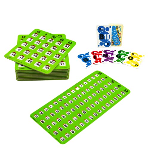 Regal Games - Easy Read Finger-Tip Shutter Slide Card Bingo Set - Jumbo Calling Cards With Master Board And Calling Cards - Green - 10 Easy Read Shutter Slide Cards #TOP4