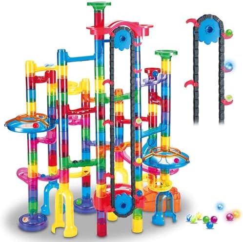 Amazon.com: Tucrae 224 PCS Marble Runs Toys with Automatic Elevator ...