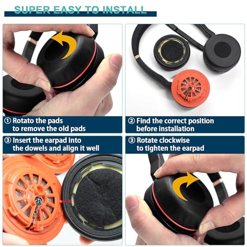 Repuestos Almohadillas para Oreja para Jabra Evolve 75(75UC 75MS 75SE) Auriculares Estéreo Inalámbricos Bluetooth, Almohadillas de Auriculares, Fundas para Oreja miniatura 7