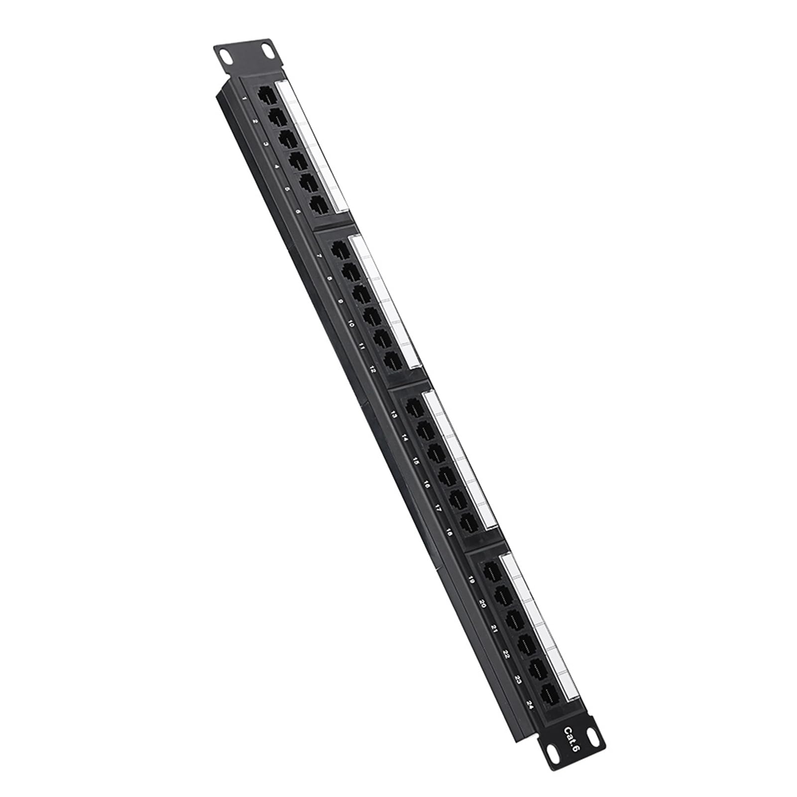 Panneau de Brassage Réseau 24 Ports, Panneau de Brassage Réseau CAT6 19 Pouces Panneau de Brassage Ethernet Mural ou monté en Rack pour la Gestion du Réseau et des Câbles