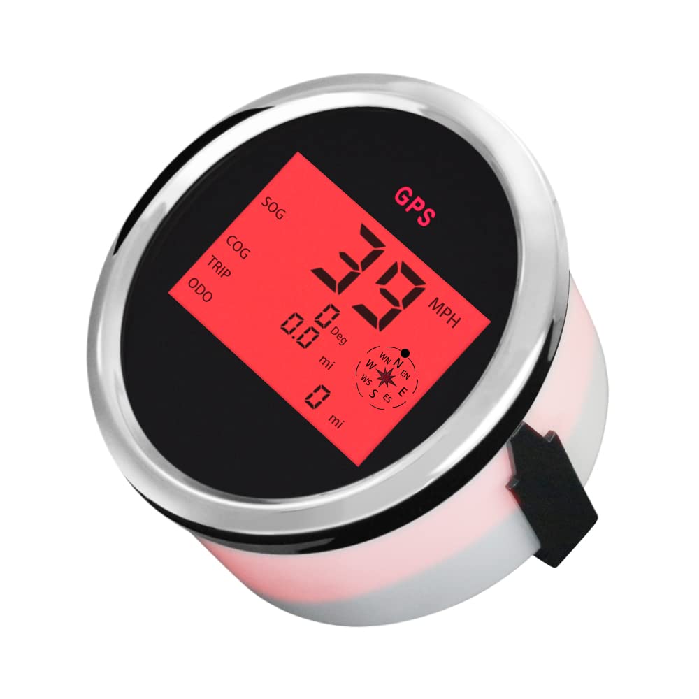 ELING Uniwersalny cyfrowy prędkościomierz GPS Speedo miernik ODO COG TRIP do samochodu motocykla, ciężarówki, jachtu, statku 3-3/8 cala (85 mm) 9-32 V