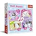 Trefl- Katzenspiele von 35 bis 70 Teilen, 4 Sets, für Kinder ab 4 Jahren Puzzle, Multicolore, 34330
