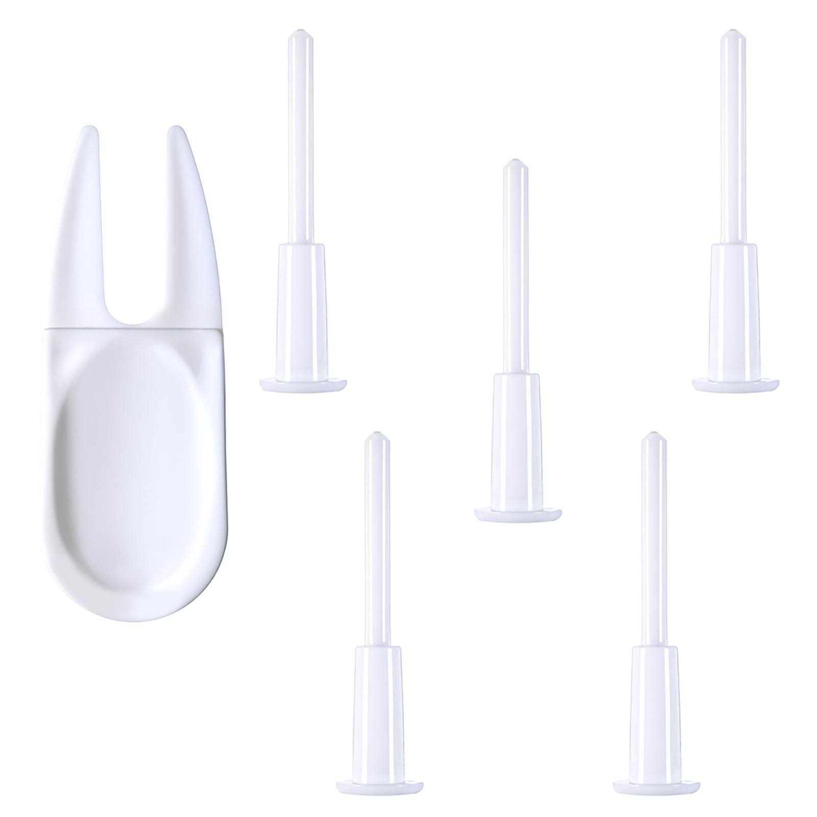TIESOME Kit de rechange pour ballon de yoga, balle de yoga, balle de yoga, balle de Pilates, petit ballon de gymnastique, 1 dispositif de retrait et 5 bouchons d'air, blanc