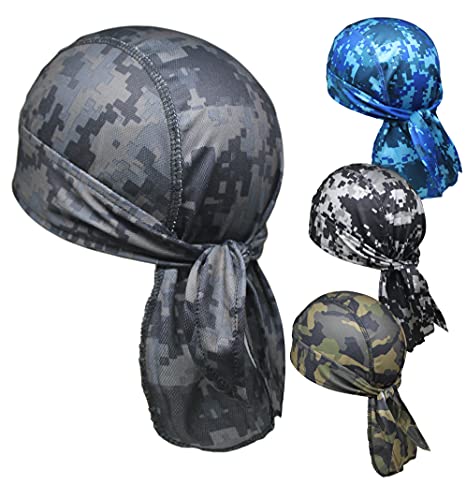 OutdoorEssentials Cooling Helmet Liner - Motorcycle Headwraps for Men - Do Rag Bandanas for Men - Bandana Skull Cap Biker Cap