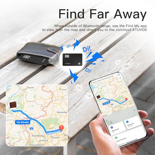 Image of Wallet Tracker Card, Wallet Tracker Compatible with Find My (iOS Only), Ultra Thin Item Finder for Wallet, Luggage Tag, Passport etc, IPX7 Waterproof (Black)