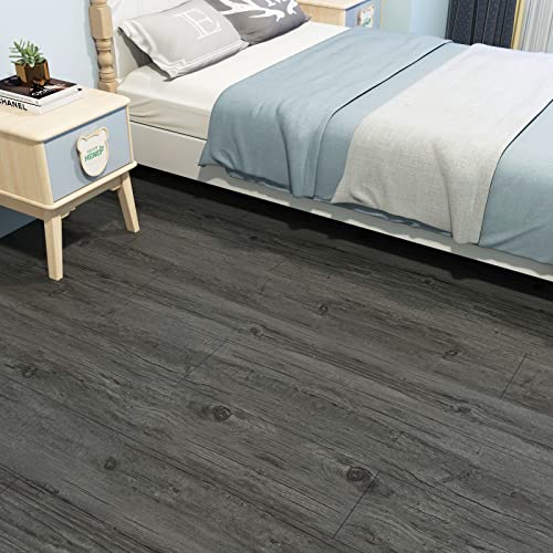 Mulgreat Peel And Stick Floor Tile, Self-Adhesive Vinyl Flooring Plank, Waterproof Deep Wood Grain Planks, 6X36Inch, 36Pack, 54 Sq. Feet, Diy For Bedroom, Kitchen, Living Room Home Decor, Dark #TOP3