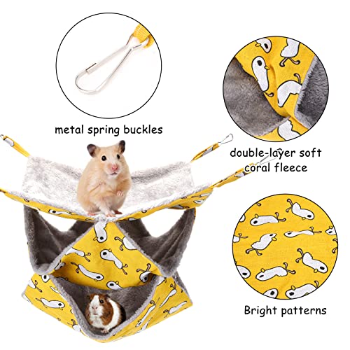 image for XINRUI 3 Tier Pet Hammocks for Cage, Ferret & Guinea Pig Accessories, 