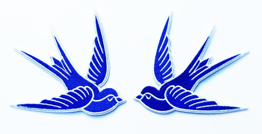 Blue & White Swallow Patches
