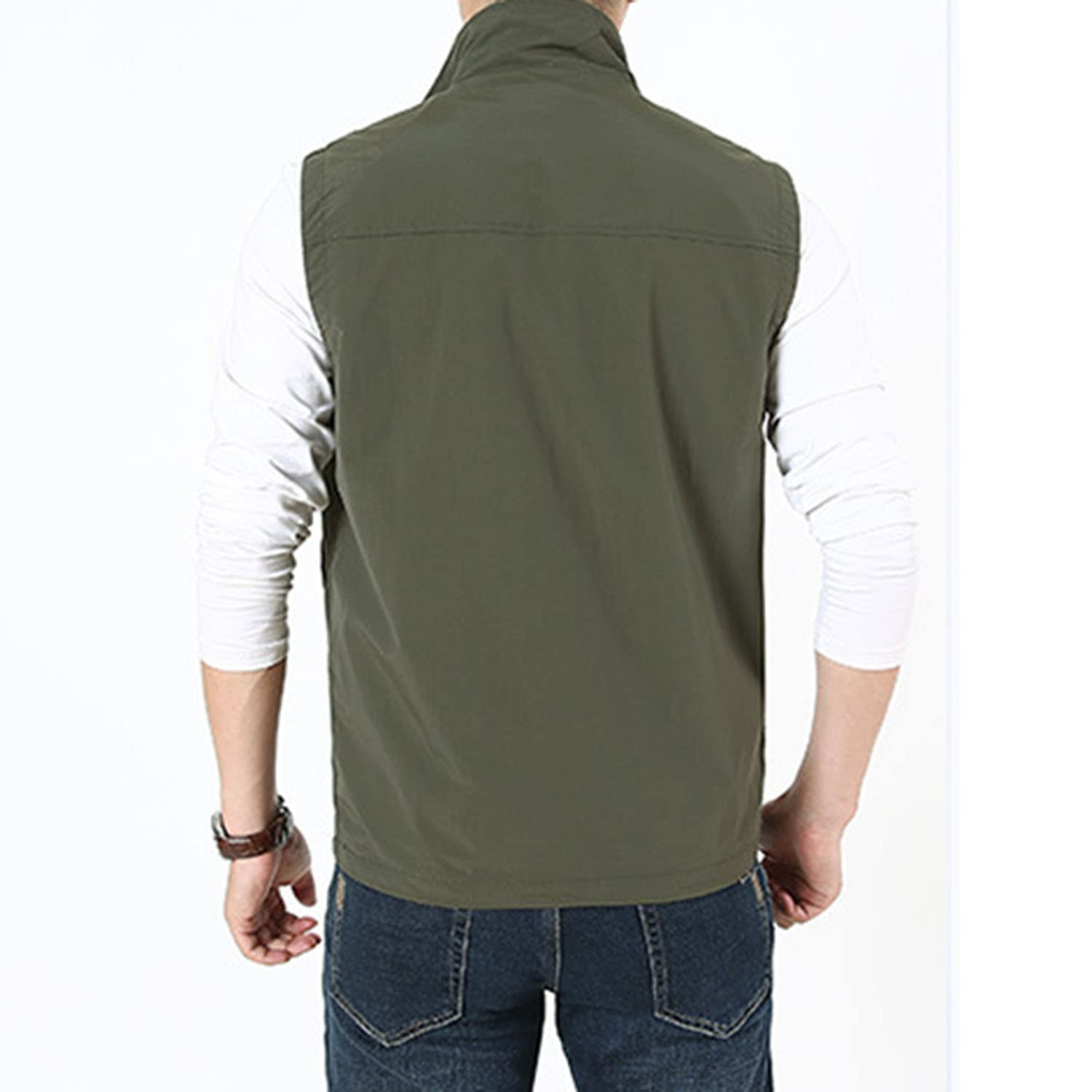 Chaleco para Hombre con Multibolsillos Sin Mangas Chaleco Deportivo para Exteriores Chaqueta Transpirable De Malla para Pesca Fotografía Senderismo Viajes