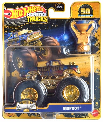 Hot Wheels Monster Trucks Bigfoot, Trophy Champions 50th Years Bigfoot Series 1:64 Scale die cast