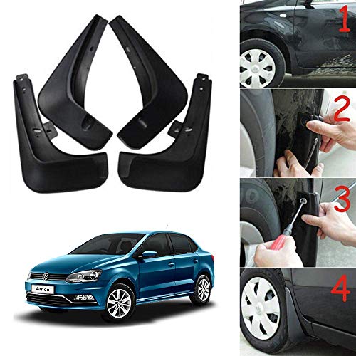 Image of Oshotto (O.E.M Fitting Cup Type) Mud Flap /Splash Guard Compatible with Volkswagen Ameo (Set of 4)