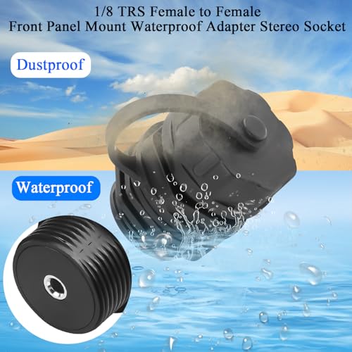 Conector estéreo impermeable TRS 3.5mm hembra a hembra miniatura 5