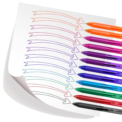 Temiary 12Pcs Bolígrafos de Gel Borrables Multicolor 0.5 mm miniatura 4