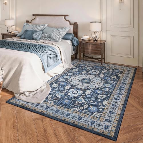 Tapete decorativo 5x8 plegable azul vintage boho