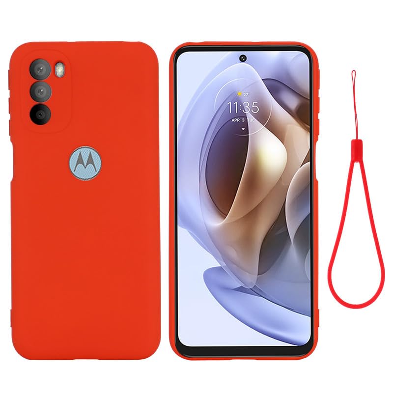 Nikaque Funda de silicona líquida para Motorola Moto G31 G41 4G, ajuste delgado, a prueba de golpes, funda de goma de gel suave compatible con Motorola Moto G31 G41 4G, color rojo