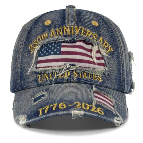 250 Anniversary USA Hat 250th Embroidered United States Anniversary Baseball Cap