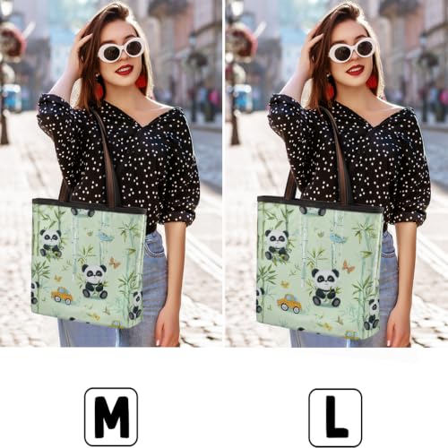 Sac fourre-tout Panda en polyester de grande taille 45x33 cm