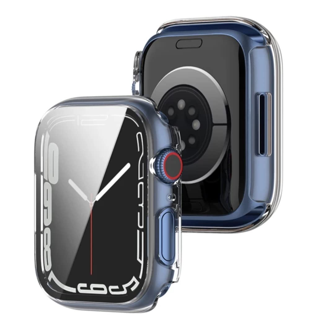 Dado Case + Screen Protector Compatible with Apple iWatch Series 9 | 8 | 7, Anti Scratch Tempered glass with watch case protector (Clear, 41mm)