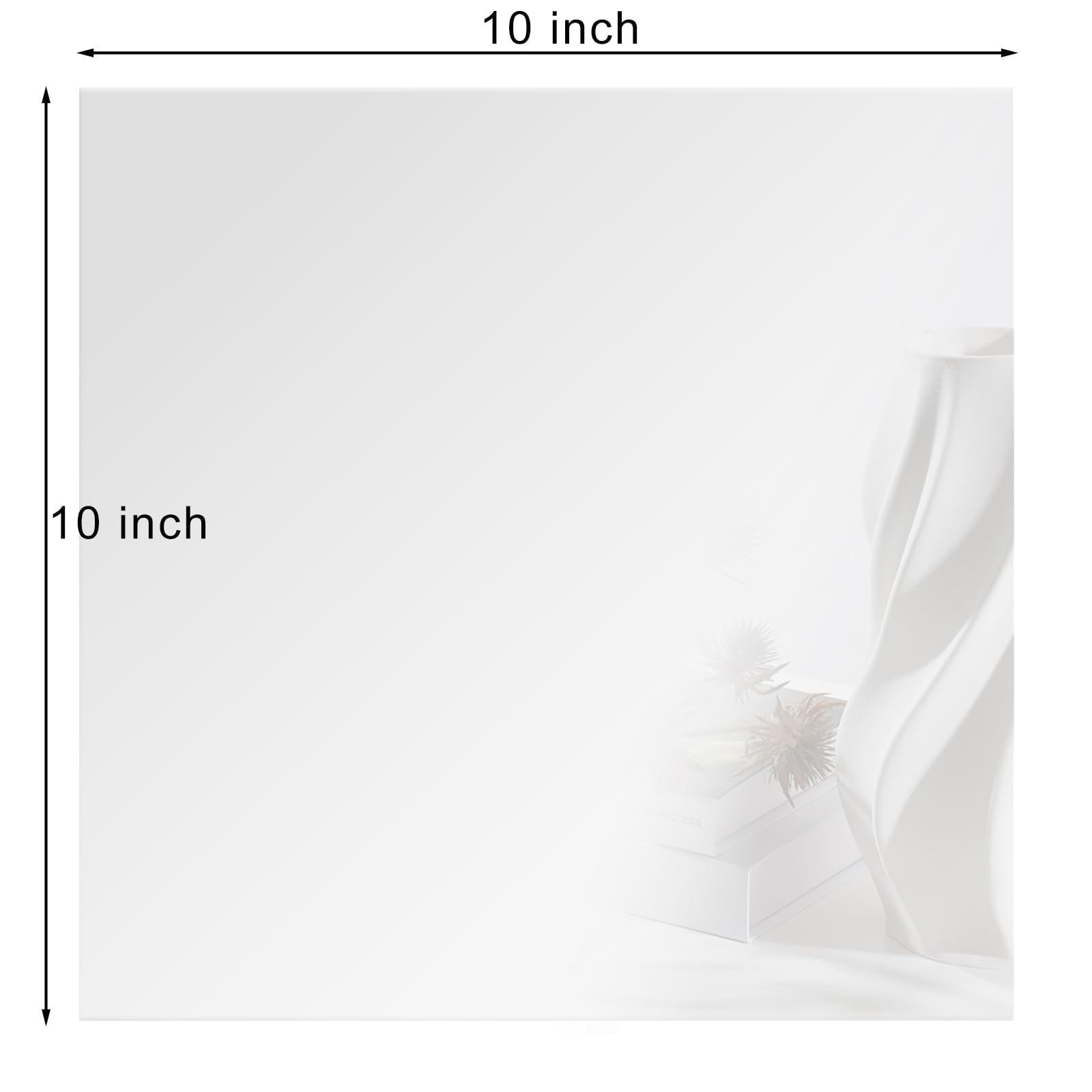 Nexboraque Confezione da 12 piatti quadrati per candele, 25,4 cm, in vetro, centrotavola per tavoli, vassoi a specchio senza cornice da 1,7 mm, per fiori, profumi, decorazioni per feste, matrimoni