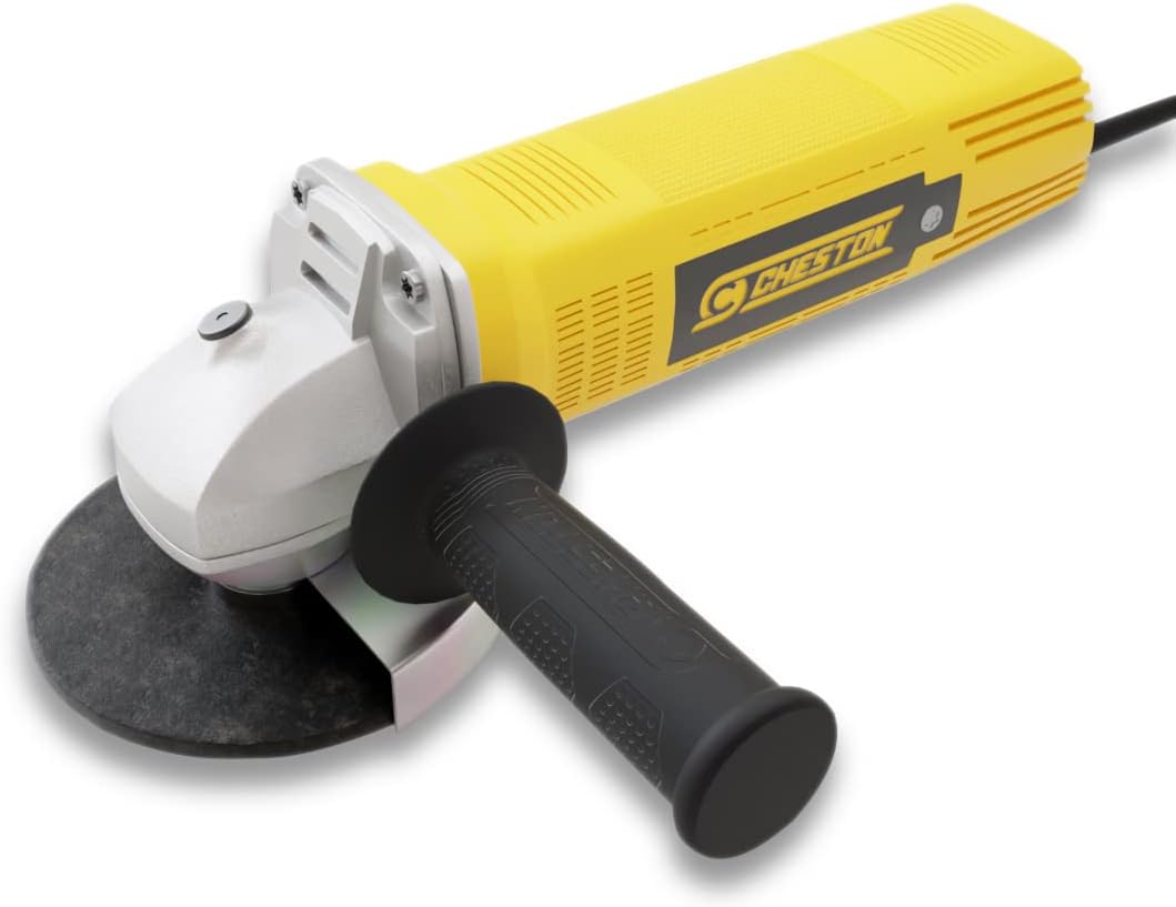 Cheston Angle Grinder for Grinding, Cutting, Polishing (4 inch/100mm), 850W Yellow Grinder Machine with Auxiliary Handle