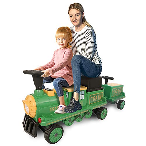 image for kidsclub Train Carriage, Ride on Train Carriage Accessory, Upgrade Sea