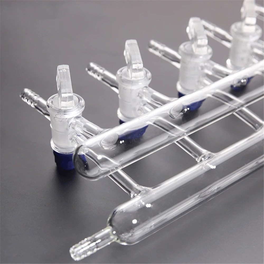 Distribuidor de vacío de vidrio de laboratorio de uno o dos puertos, 3, 4, 5 o 6, for experimentos de cristalería de laboratorio(2x6 Ports Glass Tap)