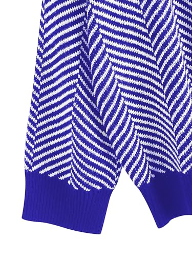 Image of ZAFUL Women's Striped Cardigan Button Up Open Front Knit Oversized Sweater