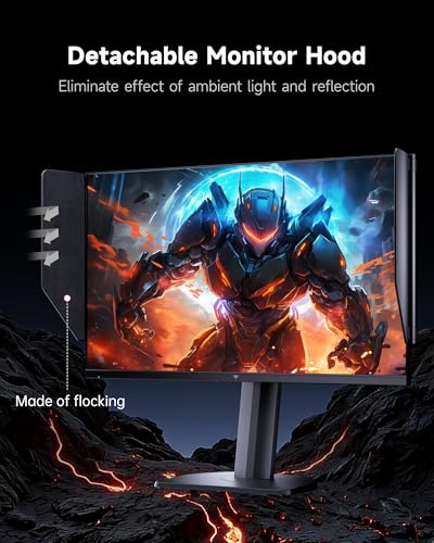Image of KTC 25M1 400Hz Gaming Monitor, Fast TN 24.1 Inch FHD PC Monitor 240Hz, 0.5ms GTG, Adaptive Sync, DAC, Vertical Monitors with Shielding Hood, HDMI DP Port, Tilt Swivel Pivot Height Adjustment, VESA
