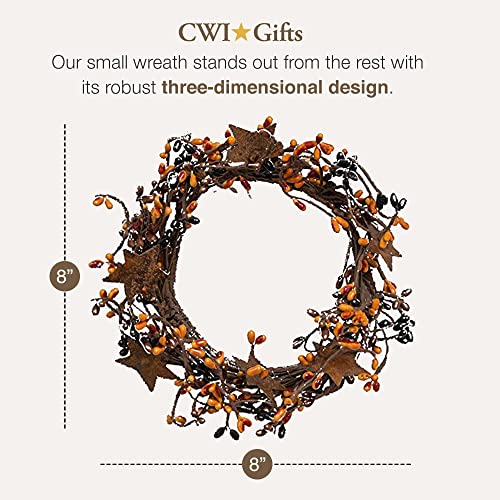 CWI-Gifts-Pip-Twig-Star-Wreath-Rings-8-inch-Wreath-Decor-for-Front-Door-and-Candle-Decorating-MustardBlack CWI Gifts Pip Twig Star Wreath Rings 8 inch Wreath Decor for Front Door and Candle Decorating MustardBlack