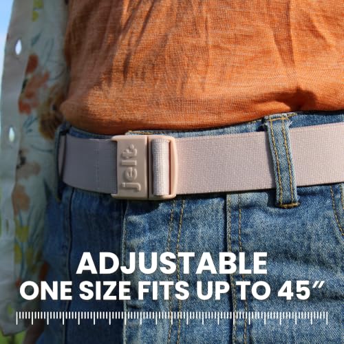 Image of JeltX Adjustable Elastic Belts for Men and Women, Non-Slip Stretch Belt with Magnetic Belt Buckle and Grippy Gel