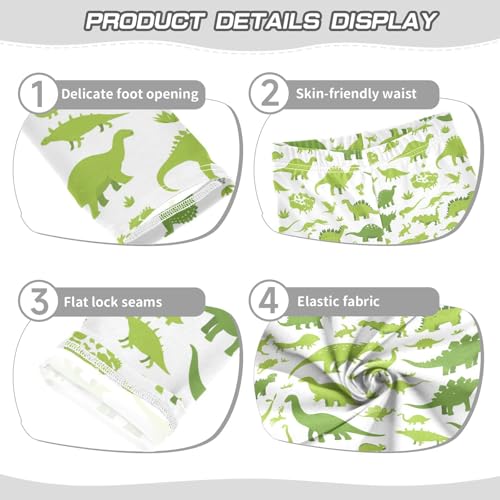 KLL Dinosaurs Green Silhouettoddler Girls Legging Soft Full Length Workout Pants Sports3